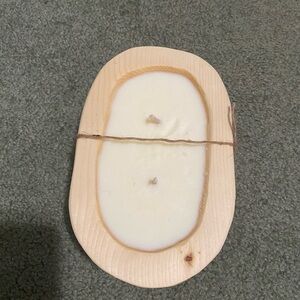 Wooden Oval Candle with Twin Wicks